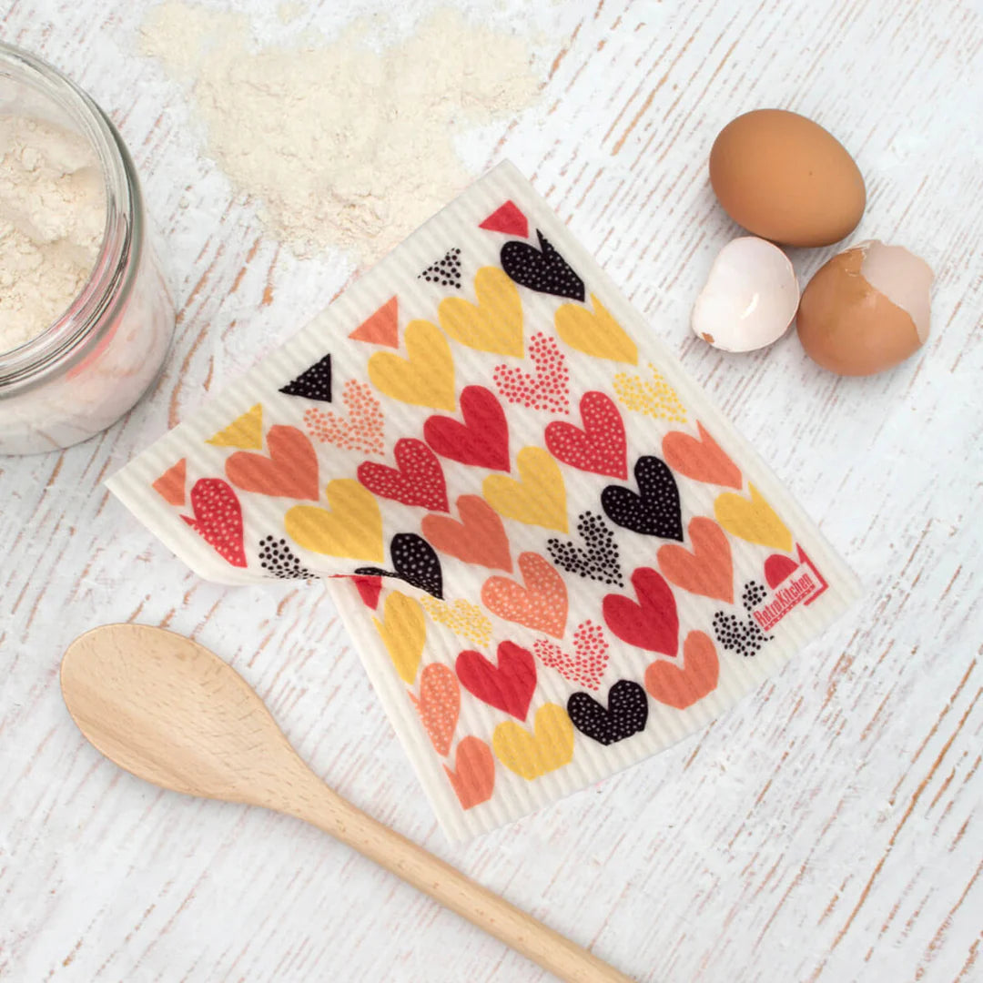 100% Compostable Sponge Cloth Heart